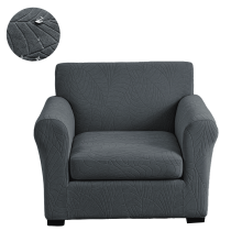Housse de chaise jacquard 2 pièces avec accoudoirs, super extensible et antidérapante, idéale pour les chiens et les animaux de compagnie.