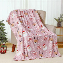 Pink Nutcracker Christmas Throw Blanket Cute Soft Warm Lightweight Christmas Blanket for Sofa Bed Gift Decor