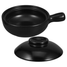 Pot en terre cuite japonais avec couvercle, marmite polyvalente pour soupes et sauces.