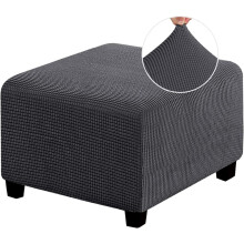 Housses de tabouret pliantes carrées avec base élastique, jacquard doux, anti-poussière et lavables en machine – Compatibles avec les tabourets