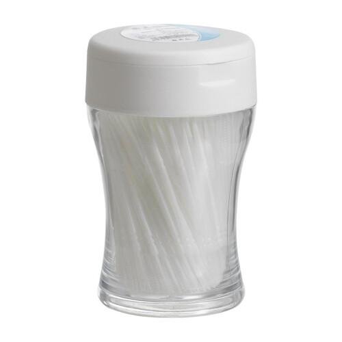 Stuzzicadenti in plastica monouso, 200 pezzi, flacone con doppia punta.