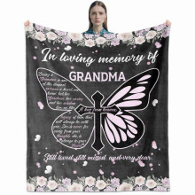 Blødt flannel-mindetæppe (50x60") – Kondolencegave til tabet af mor, far, bedstemor, bedstefar, søster – Kompatibel med almindelige