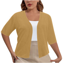 Cardigan oversize da donna a tinta unita, top kimono a maniche corte con apertura frontale, giacca casual leggera, taglie XL-5XL, compatibile con il