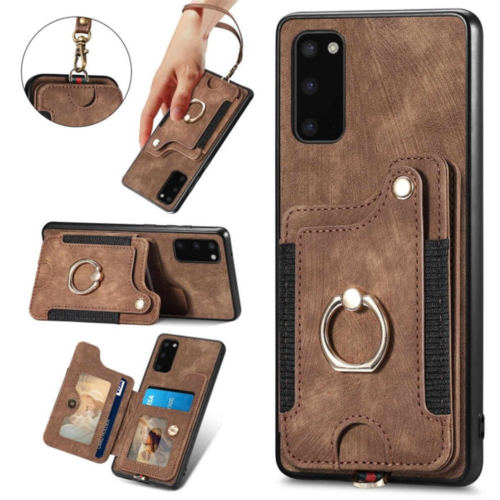 Compatible With Samsung Galaxy S20 Fe 5G Pu Leather Wallet Case With Rfid Blocking, Ring Holder, Kickstand, Wrist Strap & Magnetic Closure Â Brown 9482726199687