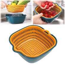 Colador de plástico sin BPA, gran capacidad para pasta, verduras, frutas y arroz – Diseño apilable que ahorra espacio