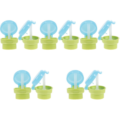 10Pièces Bouchons Verseurs Verts Réutilisables Pour Bouteilles Voyage 2