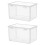2Pcs Transparent Bread Pocket PP Leakproof Food Container for Home Use 6