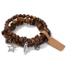 3x Fashionable Star And Moon Pendant Bracelets Set Beaded Wrist Band For Ladies Sturdy Crystal Alloy Wrist Chain