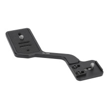Speedlite & DSLR Camera Holder L Mount, Heavy Duty Padded Hand Grip Bracket with Removable Cold Shoes and Metal Aluminum Alloy Frame for Adjustable