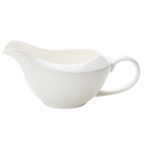 White Ceramic Gravy Boat with Ergonomic Handle 7.8 Inch