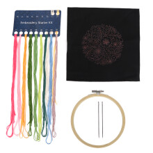 DIY Crafting Embroidery Kit for Adults, Cross Stitch Beginner Kits with Pre-printed Fabric and Stamped Pattern, Round Beads for Embroidery, Sweet