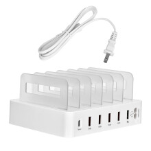 Organizzatore di stazioni di ricarica, gadget salvaspazio con 6 porte USB e ricarica rapida QC3.0, stazione di ricarica multipla con tecnologia di