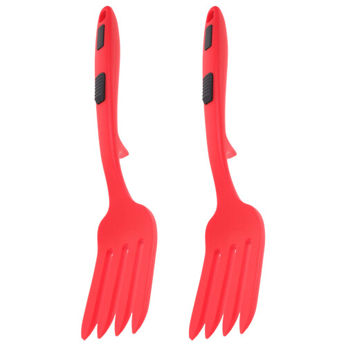 8Pcs Heat-Resistant Silicone Forks Red Multi-Function Cooking Utensils 2