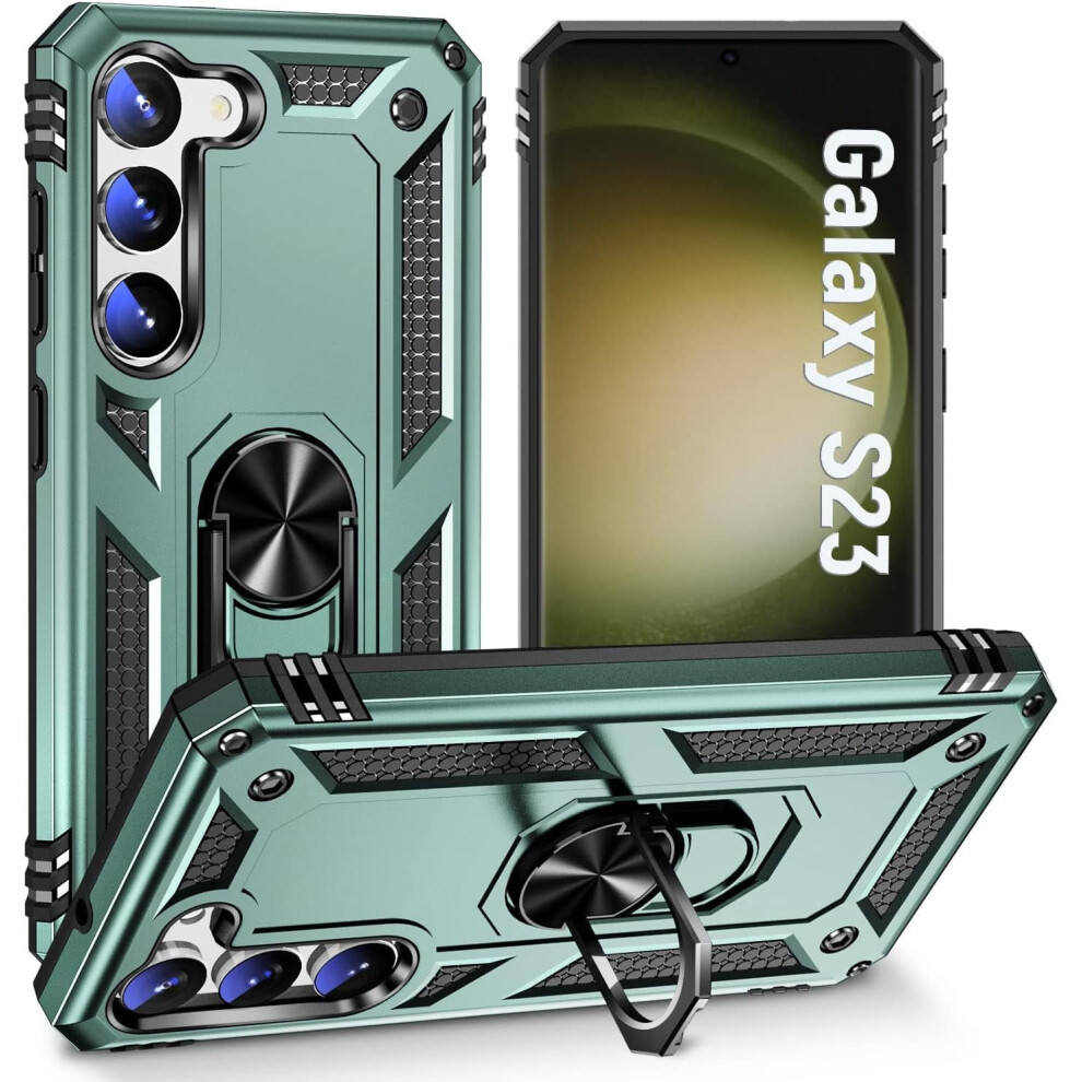 Case For Compatible With Samsung Galaxy S23 Case For S23 Phone Case,With Stand [Military Drop Proof][Shockproof][Dustproof],23 Case Ink Green 9327961801721
