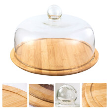 Transparent Glass Cake Display Stand with Lid for Safe Dessert Storage and Easy Cleaning, 12 in
