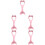 5Pcs Reusable Pink Silicone Eye Makeup Tools Eyeliner & Eyelash Aids 5