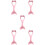 5Pcs Reusable Pink Silicone Eye Makeup Tools Eyeliner & Eyelash Aids 7