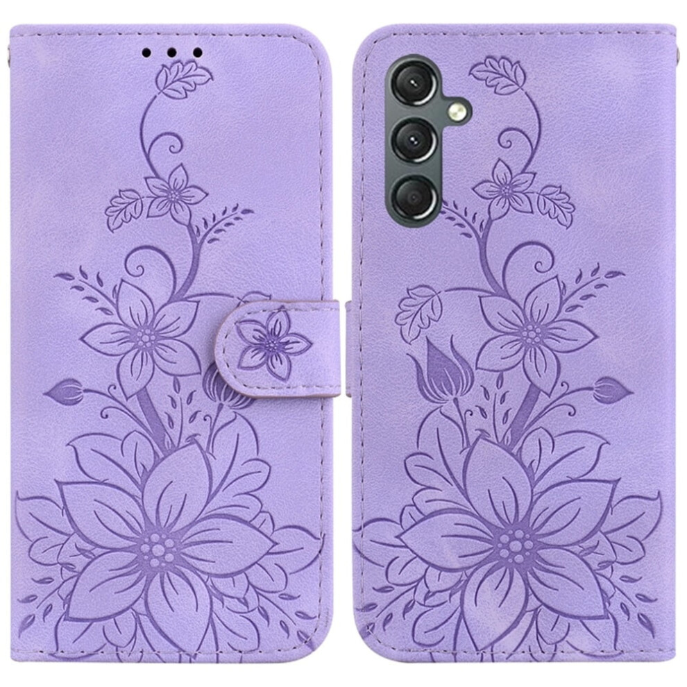Pu Leather Flip Wallet Case With Magnetic Closure & Card Slots, Compatible With Samsung Galaxy A25 5G 6.5" Purple 9152228655607