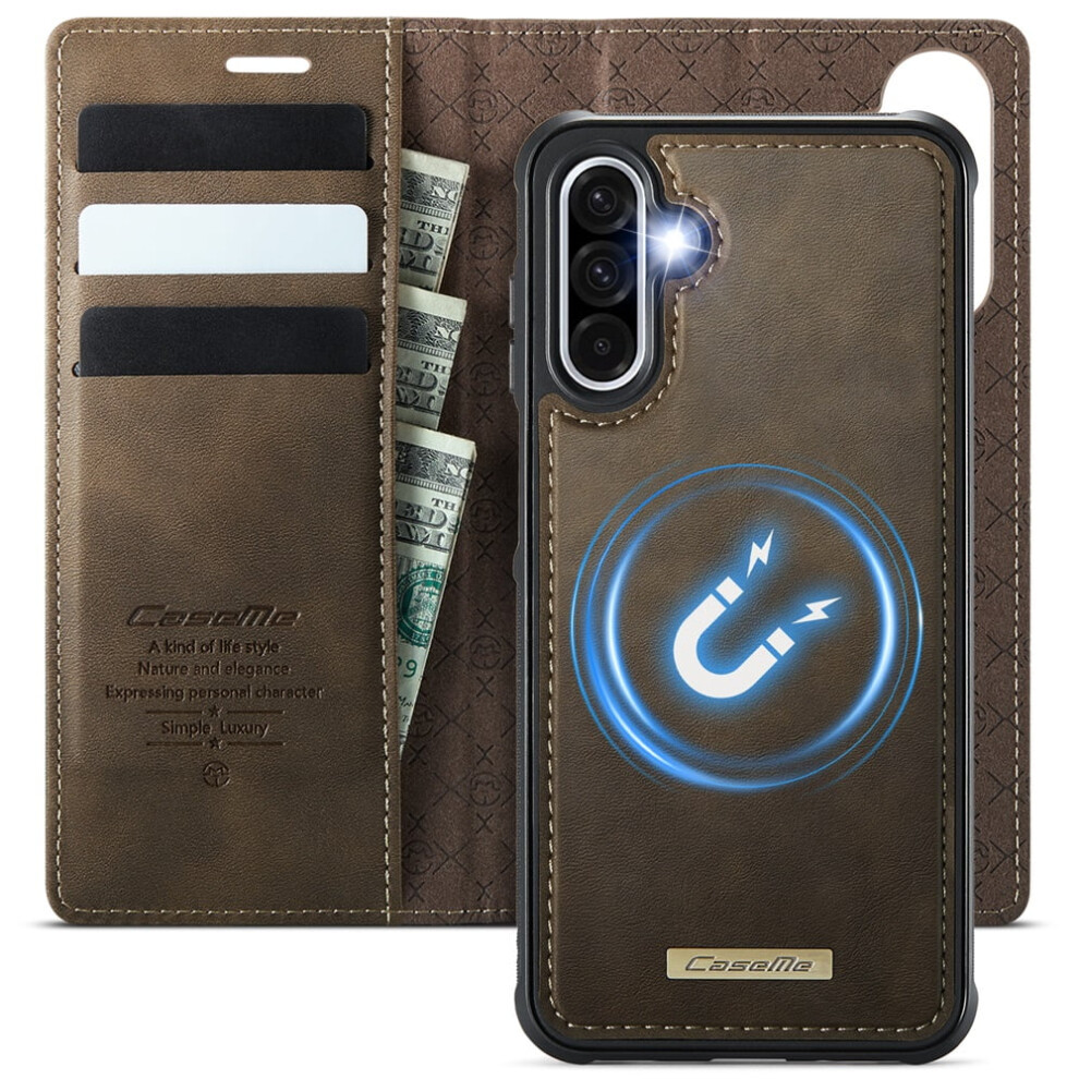 Caseme Wallet Case For Samsung Galaxy A17 & A16 6.7" Â Pu Leather, Rfid Blocking, Flip Stand, Shockproof, Magnetic, Detachable, Coffee Brown 9193271157922