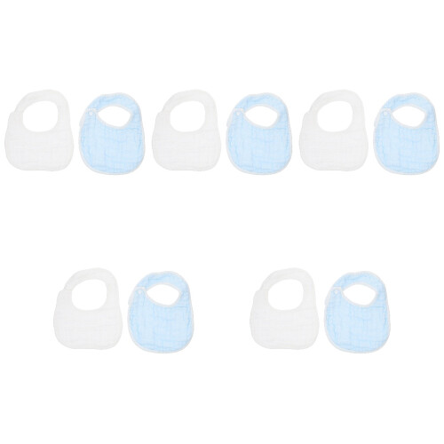 10Pièces Bavoirs Bébé 0-6 Boutons Coton Bébé 1