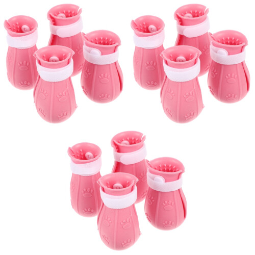 12Pcs Pink Elastic Hook Boots Rubber Anti-Scratch Paw Covers 1