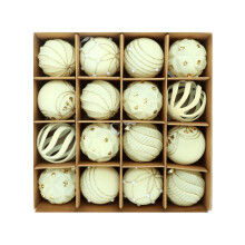Velvet Christmas Ball Ornaments Beige 2.36 inch 24 pcs