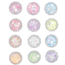 Festival Body Glitter, High Quality Chunky Glitter For Vibrant Nail Art/DIY Crafting/Facial/Body Decoration (12Different Colors)