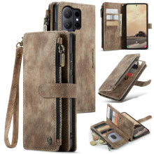 CaseMe Pung-etui til Samsung Galaxy S26Ultra5G — PU-læder, magnetisk flip, snor, lynlås-kortholder, 6,9"