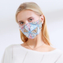 Masquerade Mask Sparkly Sequin Glitter Flannel 1 pc