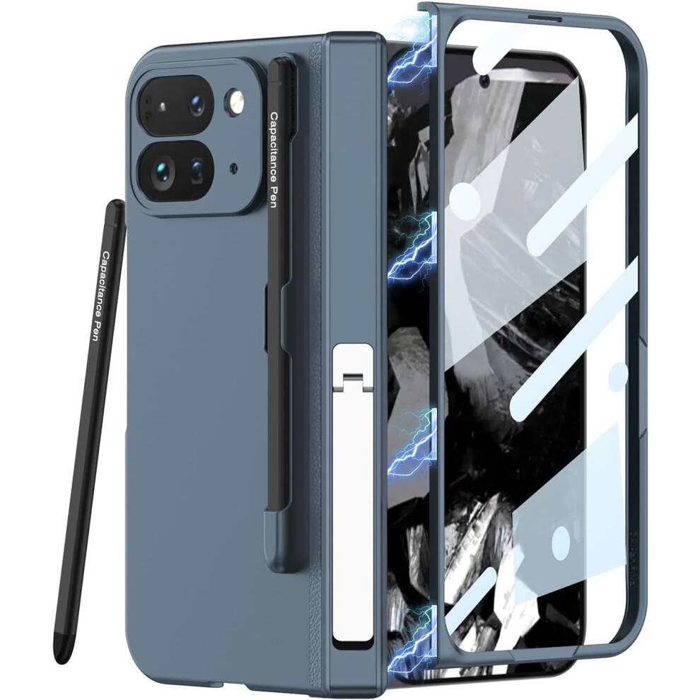Google Pixel 9 Pro Fold Case With Stylus/S Pen Holder, Kickstand, Magnetic Hinge, Anti-Scratch & Shockproof Â Green 9193271156338