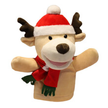Reindeer Hand Puppet Plush Stuffed Holiday Party Supplies