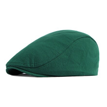 Pălărie bărbătească din bumbac, plată, Ivy Gatsby Newsboy, verde măsliniu, mărime universală