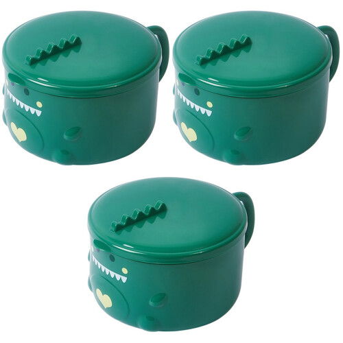 3Pièces Bols À Isolés Acier Vert Couvercle 1