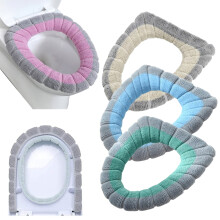 Protège-sièges de toilette doux, épais, extensibles et lavables (lot de 3, beige/rose/vert) – Installation facile, confortables, compatibles
