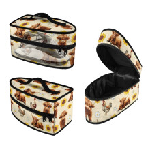 Travel Steam Iron Bag Easy to Carry Travel Case Easy to Clean Highland Cattle and Sunflowers(Bag Only)