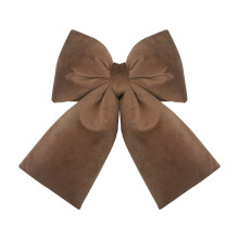 Velvet Bows for Christmas Tree Ornaments, Xmas Twists Ties – Brown, 5.5"x4.9", Indoor/Outdoor, Wreaths, Gift Wrapping (Compatible with standard