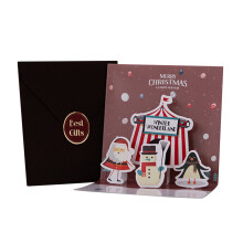 3D Pop Up Christmas Cards Merry Christmas Cute Animal Carousel 3D Pop-Up Card Christmas Cards with Envelopes Celebrate Christmas Holiday Card