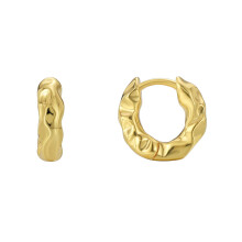 Gold Plated Hammered Chunky Hoop Earrings For Women Vintage Gold Huggie Earrings Jewelry Gift For Mom