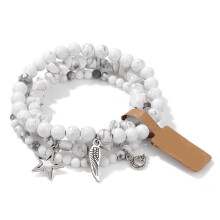 3x Fashionable Star And Moon Pendant Bracelets Set Beaded Wrist Band For Ladies Sturdy Crystal Alloy Wrist Chain