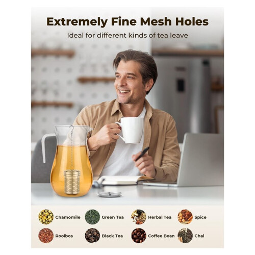 2 Pack Tea Strainers for Loose Tea, Extra Fine Mesh Tea Infuser, with Chain Hook, Loose Leaf Tea Steeper for Brew Tea 2