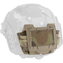 Tactical Helmet Battery Pouch & Counterweight Bag with Hook & Loop – Green Camo, Compatible with Standard Helmets