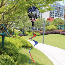 4th of July Outdoor Twirl Decor, Red White Blue Hot Air Balloon Wind Spinners – Compatible with July 4th, Graduation, Wedding, Birthday