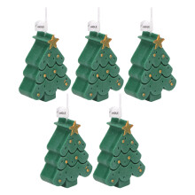 Exquisite Dekorationen, Weihnachtsbaumförmige Kerze für die Heimdekoration, Blasen-Design mit Vanilleduft, 5-teiliges Set für verschiedene Anlässe