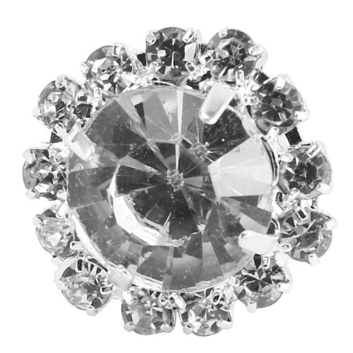 Crystal Rhinestone Button Flat Back Decoration DIY 15mm 30 Pcs Clear 2