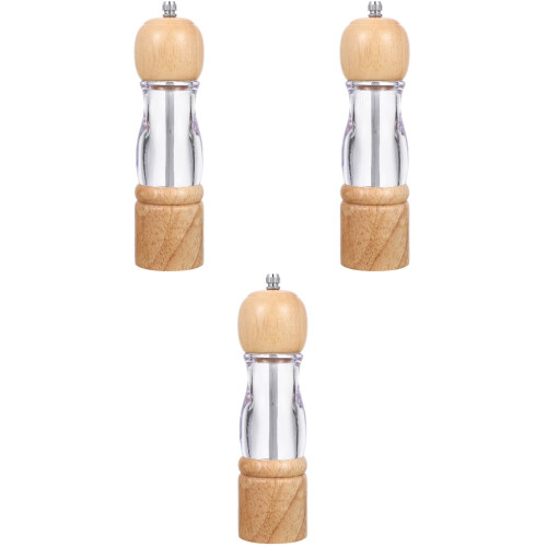 3Pcs Kitchen Essential Manual Pepper Grinder Salt Shaker Bottle 1