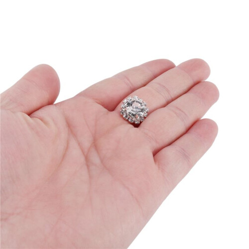 Crystal Rhinestone Button Flat Back Decoration DIY 15mm 30 Pcs Clear 2