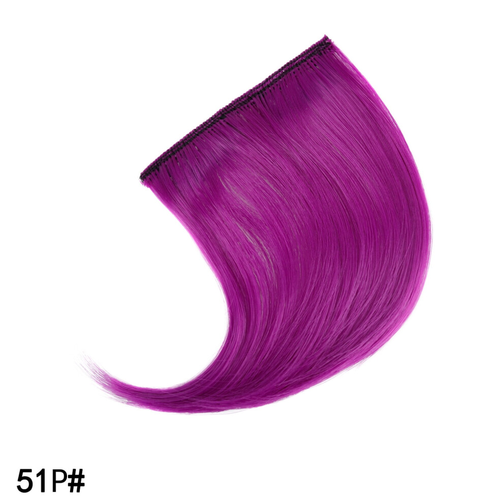 Seamless Clip-In Colorful Fringe Bangs Hairpiece - Easy-To-Wear Hair Extensions, Purple