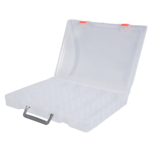 3X Large 48 Grids Plastic Organizer Box with Adjustable Dividers, Storage Organizer, Transparent 1
