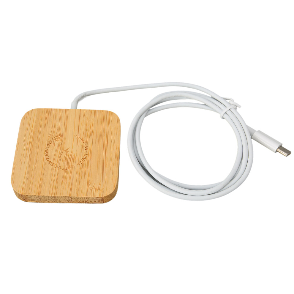 Bamboo Wireless Charger Stand, 15W Fast Charging For Universal Compatibility, Handcrafted For Safe And Reliable Charging With Indicator Light 9357860423076