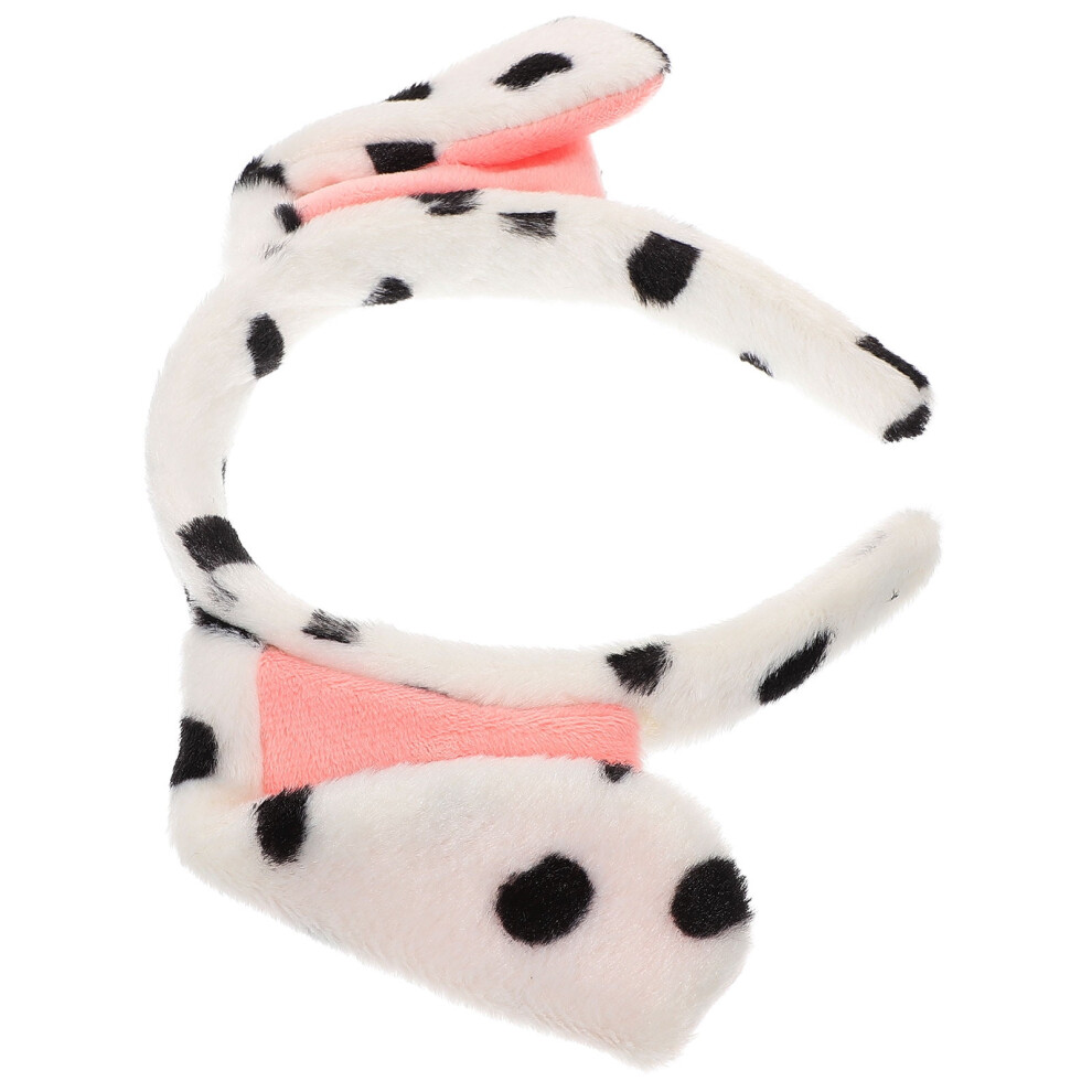 Party Accessory Cartoon Headband Dalmatian Ears White Cloth 1Set 8.65X5.89X0.79in